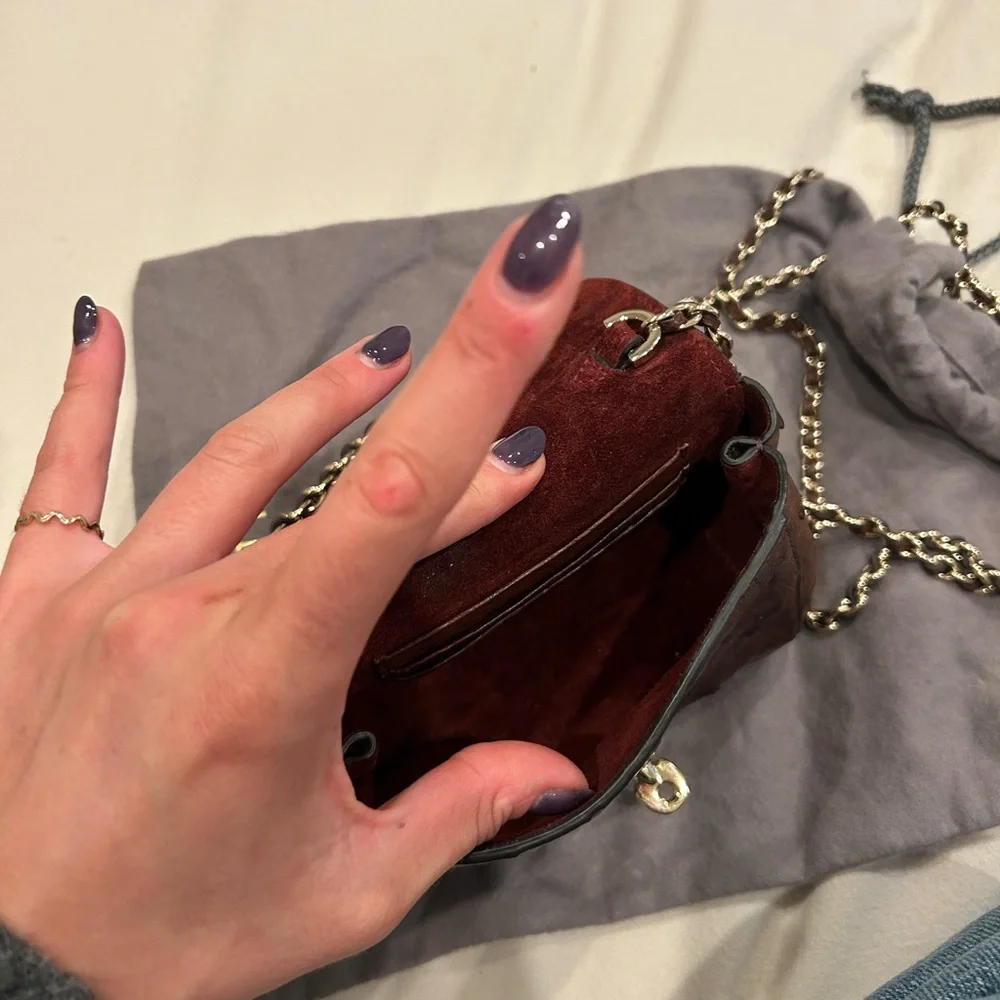 Mulberry Lily Mini in Oxblood Ostrich - Picture 4 of 7